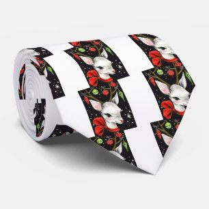 Corbata Navidad dulce estupendo del reno del vintage