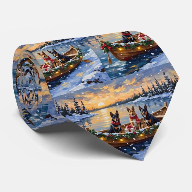 Corbata Navidad en Barco con Malinois Belga (Enrollado)
