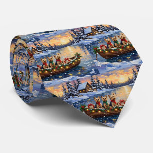 Corbata Navidad en Barco con Yorkipoo