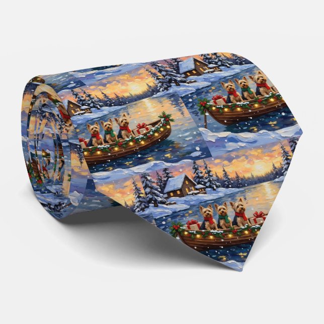 Corbata Navidad en Barco con Yorkipoo (Enrollado)