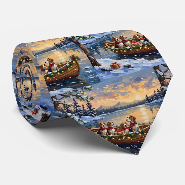 Corbata Navidad en Barco de Beagle Fiesta (Enrollado)