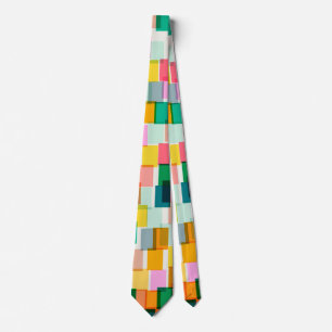 Corbata Navidad Moderna Geométrica Colorida