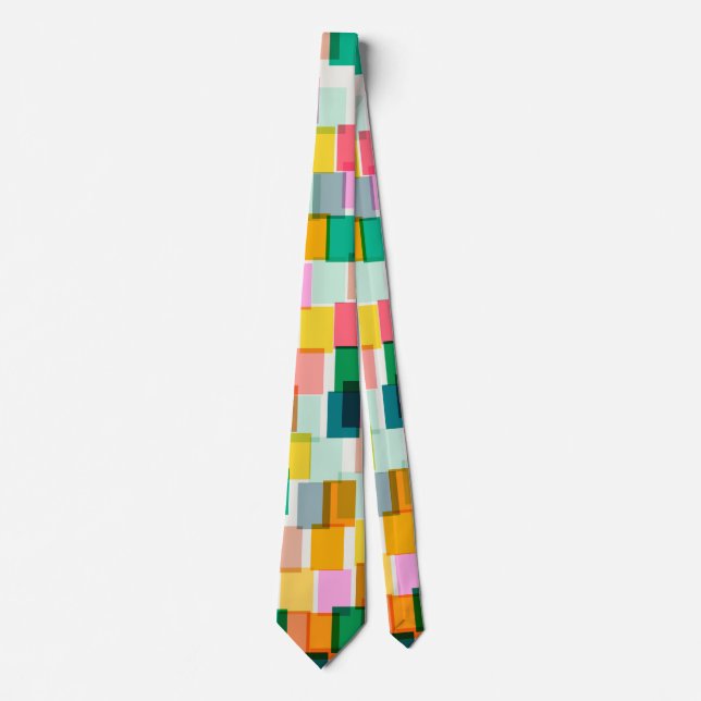 Corbata Navidad Moderna Geométrica Colorida (Anverso)