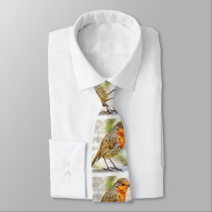 Corbata Navidad Robin Winter Watercolor