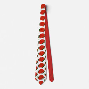Corbata Navidad rojo del Poinsettia