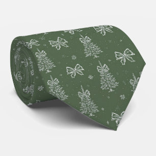 Corbata Navidad Verde Salvia Vintage Toile (4)