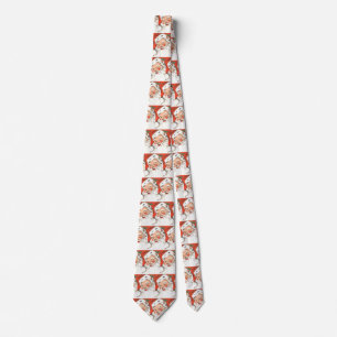 Corbata Navidad Vintage, alegre Papá Noel con sonrisa