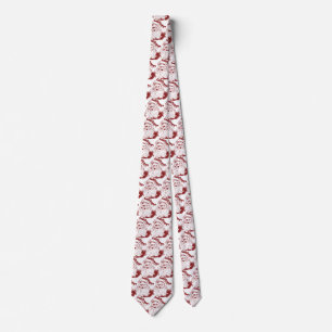 Corbata Navidad vintage, Retro Jolly Santa Claus en rojo
