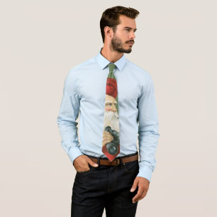 Corbata Navidad vintage, Santa Claus victoriano antiguo