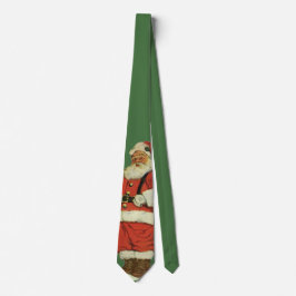 Corbata Navidad vintage, Santa Claus victoriano con juguet