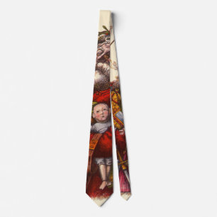 Corbata Navidad Vintage, Santa Claus Victoriano Con Juguet