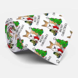 Corbata Navidades 2 Pembroke Welsh Corgi (rojo 1) Tree Cut