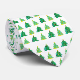 Corbata Navidades acuarela árbol de Navidad
