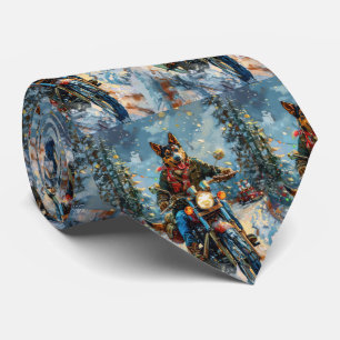 Corbata Navidades australianos de motocicletas Kelpie Dog 