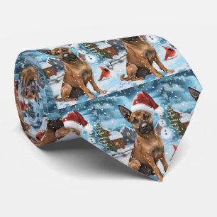 Corbata Navidades belgas malinoi Dog Winter Wonderland