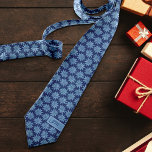 Corbata Navidades Blue Poinsettia Initials Classic Whimsy<br><div class="desc">Este diseño sencillo y mínimo presenta mi poinsettia azul pálido dibujado a mano sobre un fondo azul oscuro para la vibra clásica que evoca la nostalgia de los Navidades del pasado mientras que los elementos ilustrados a mano le dan un toque de fantasía. Arte original de Malissa Melrose. Agregue sus...</div>