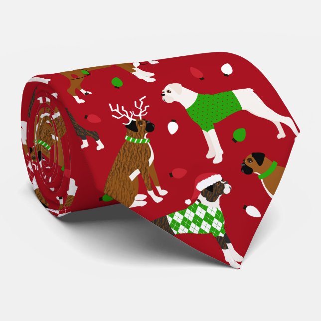 Corbata Navidades Boxer Dog Nece Tie (Enrollado)