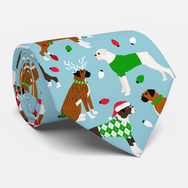 Corbata Navidades Boxer Dog Nece Tie (Enrollado)
