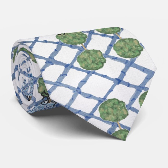 Corbata Navidades Chinoiserie Bamboo Topiary Ne (Enrollado)