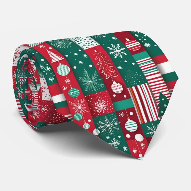 Corbata Navidades Clásicos Patrón de papel de ajuste Verde (Enrollado)