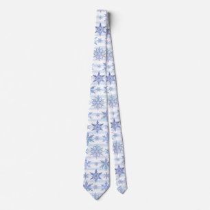 Corbata Navidades con copos de nieve