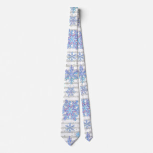 Corbata Navidades con copos de nieve