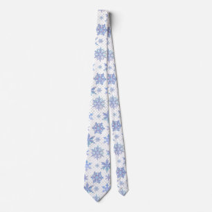 Corbata Navidades con copos de nieve