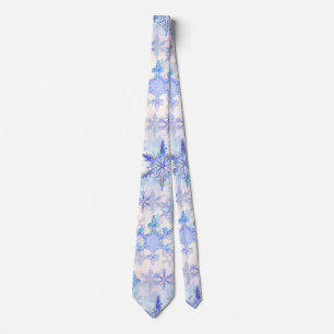 Corbata Navidades con copos de nieve