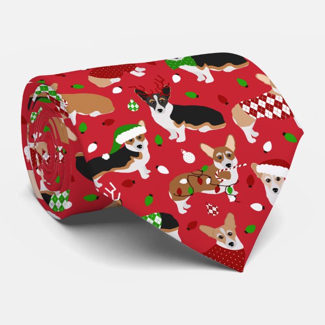 Corbata Navidades Corgi Dogs (Enrollado)