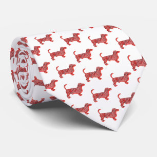 Corbata Navidades Dachshund Daxie Perro Silhouette Whelk