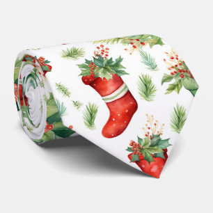 Corbata Navidades de acuarela
