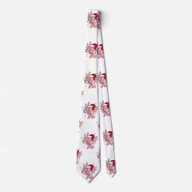 Corbata Navidades de Axolotl Candycane Nece Tie (Anverso)