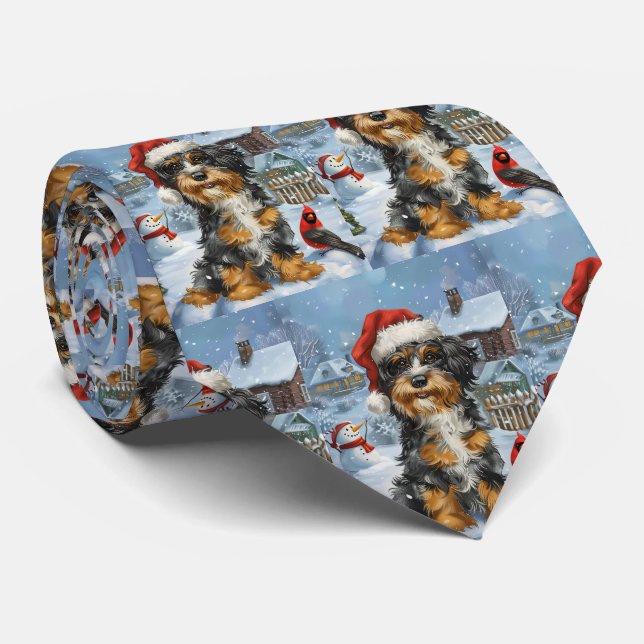 Corbata Navidades de Bernedoodle Dog Winter Wonderland (Enrollado)