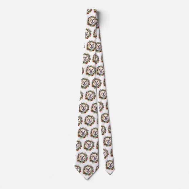 Corbata Navidades de bulldog Wreath Festive Pup (Anverso)