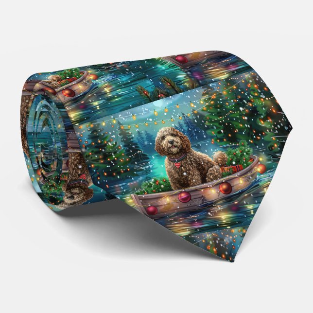 Corbata Navidades de Cockapoo Voyage festivo (Enrollado)