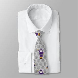 Corbata navidades de color amarillo púrpura baloncesto san
