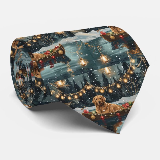 Corbata Navidades de Golden Retriever (Enrollado)