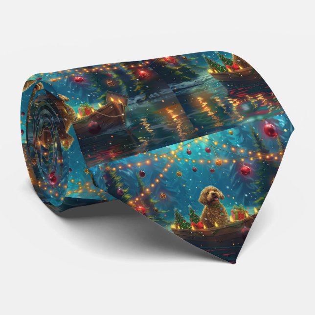 Corbata Navidades de Goldendoodle (Enrollado)