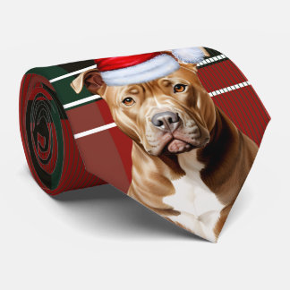 Corbata Navidades de Holiday Pit Bull Terrier Red Green Pl