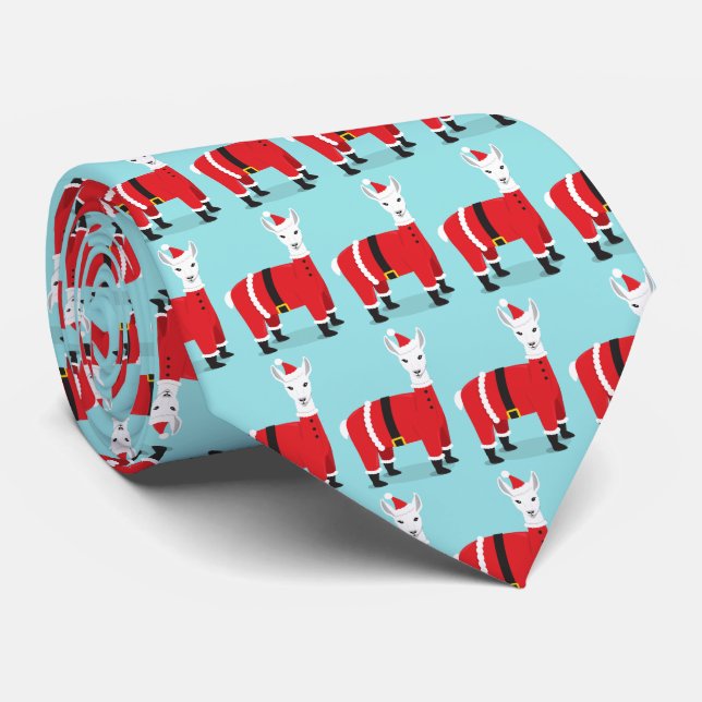 Corbata Navidades de la Novedad Llama Santa (Enrollado)