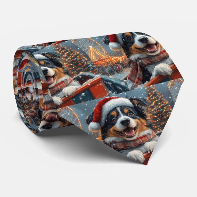 Corbata Navidades de la Pascua de Roller de Perro de Pasto (Enrollado)