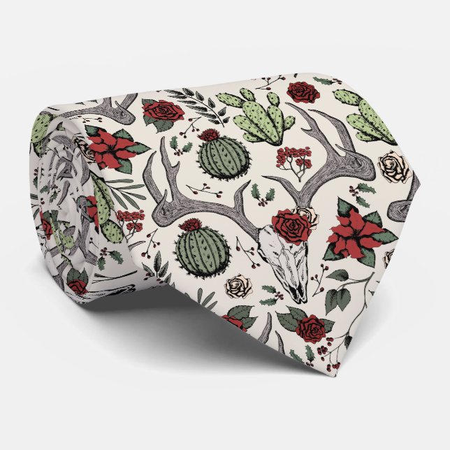 Corbata Navidades de los países rojos y verdes (Enrollado)