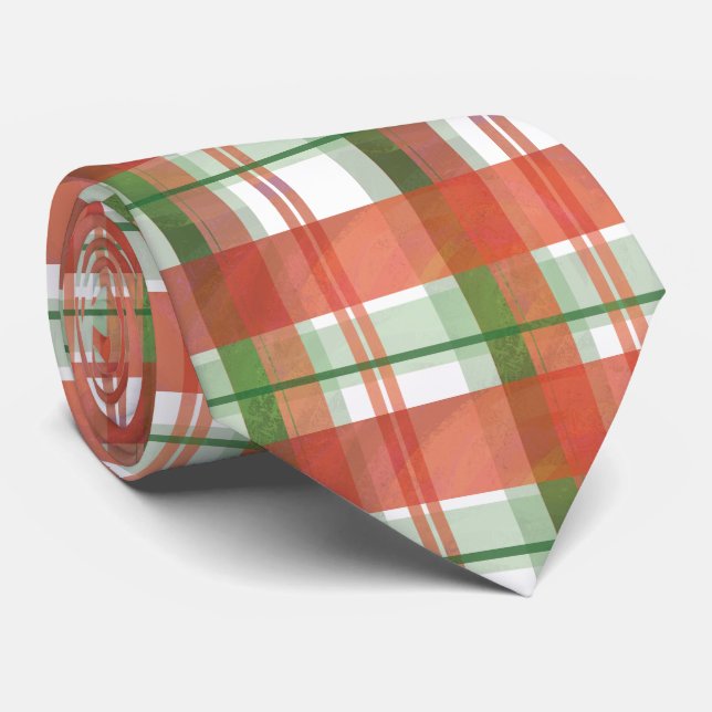 Corbata Navidades de Madras Plaid (Enrollado)