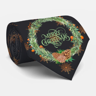 Corbata Navidades de Milo Colección Wreath verde con oscur