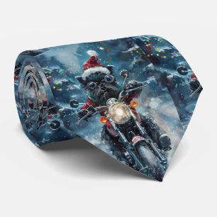 Corbata Navidades de motocicleta Affenpinscher Dog Riding