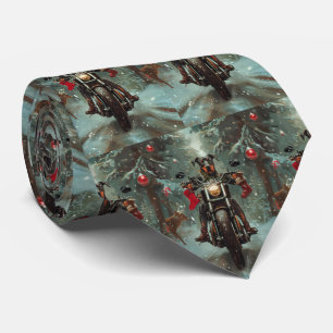 Corbata Navidades de motocicleta Doberman Dog Riding