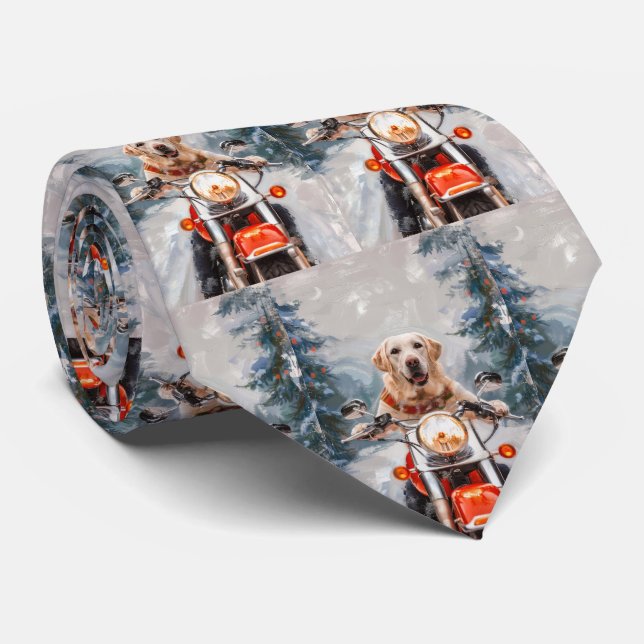 Corbata Navidades de motociclismo de perros de Labrador (Enrollado)