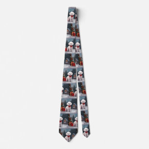 Corbata Navidades de Nieve de Bichon Frise Dog