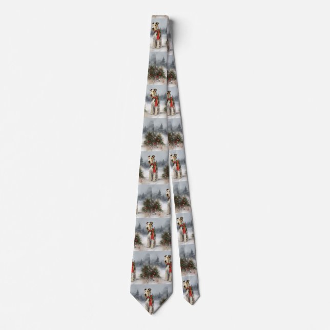 Corbata Navidades de Nieve en Wirefox Terrier Dog (Anverso)