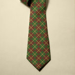 Corbata Navidades de oro verde rojo trenzado estilo estamp<br><div class="desc">corbata de estilo escocés vintage elegante de navidades con un patrón clásico de aspecto clásico plaid en rojo,  verde y oro</div>